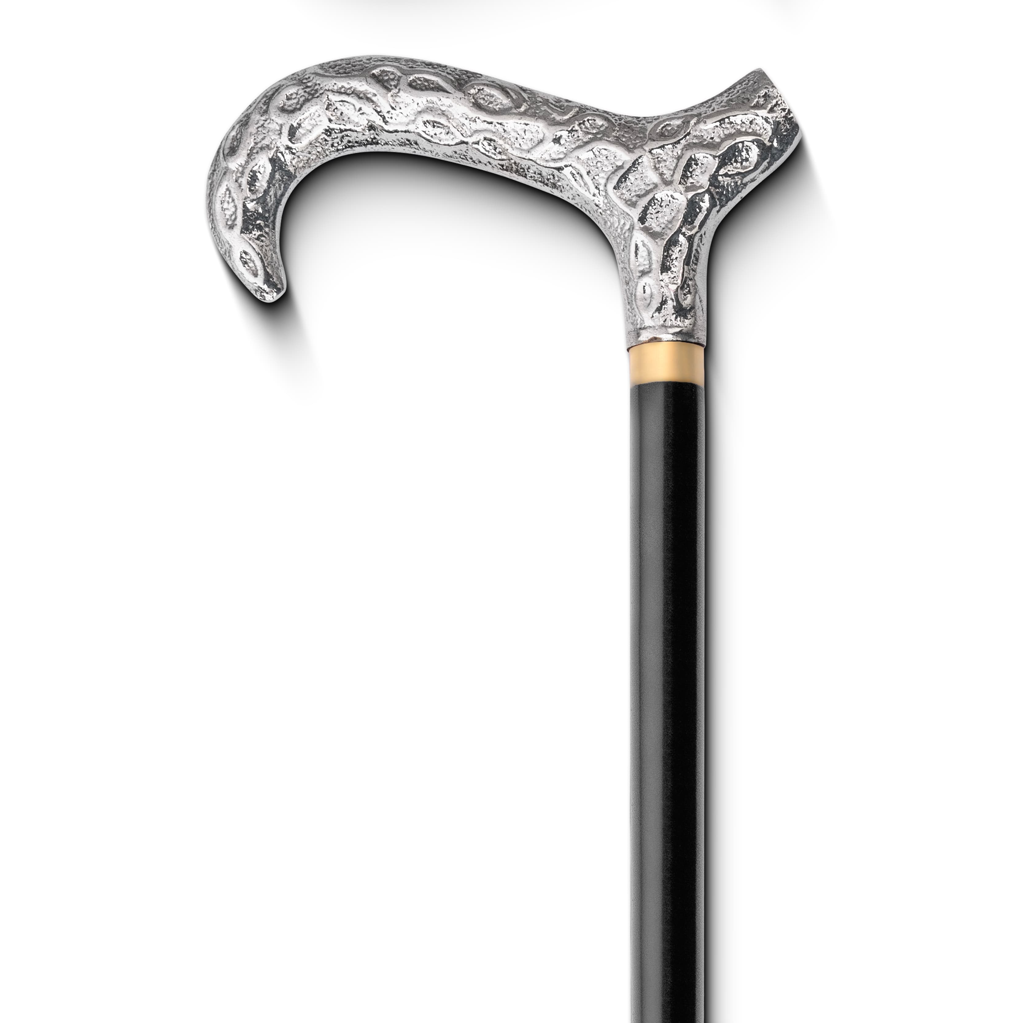 Embossed Chrome Derby Handle Collector's Sword Cane